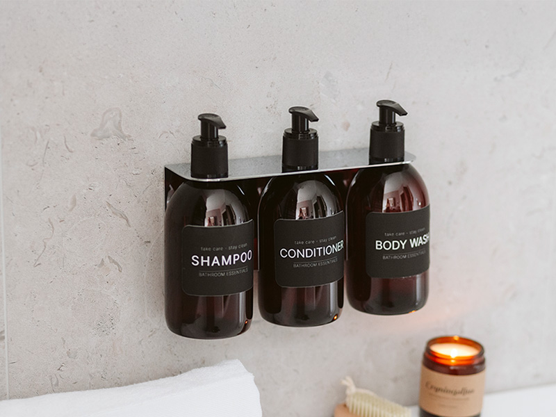 Triple soap pump holder