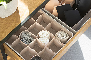 Classic cutlery drawer in dark grey