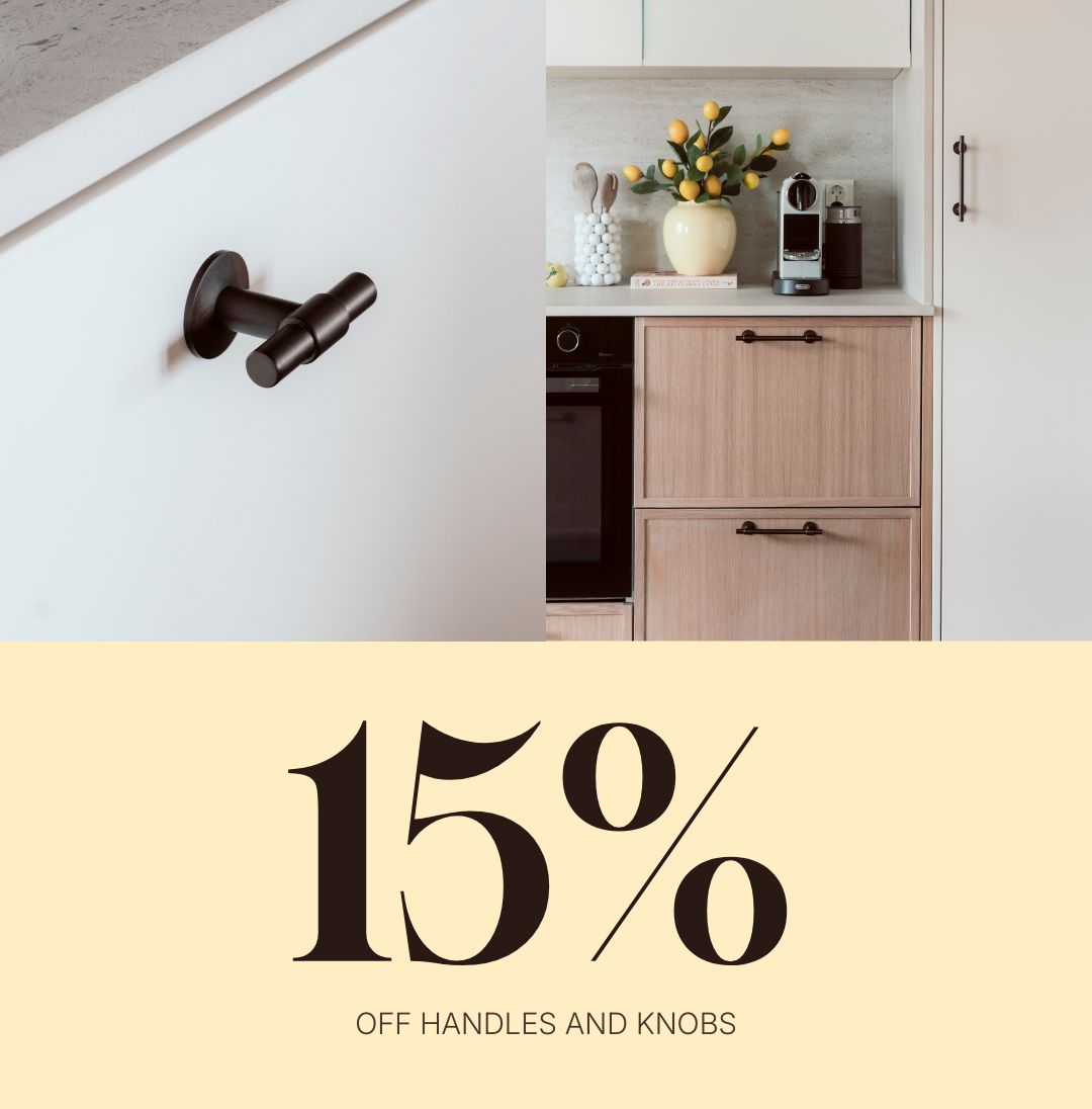15% off handles and knobs