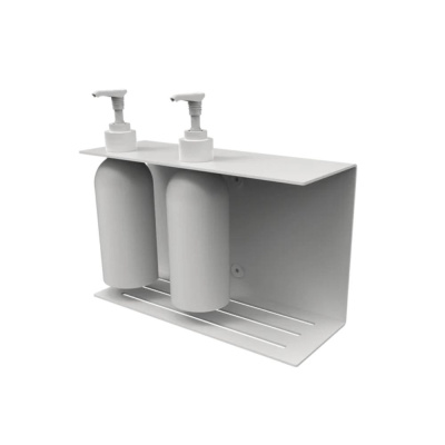 Soap pump holder Hold Double incl. Bottles - White in the group Bathroom Accessories / Show all bathroom accessories / Soap Bottle Holder & Soap at Beslag Online (10060-BO)