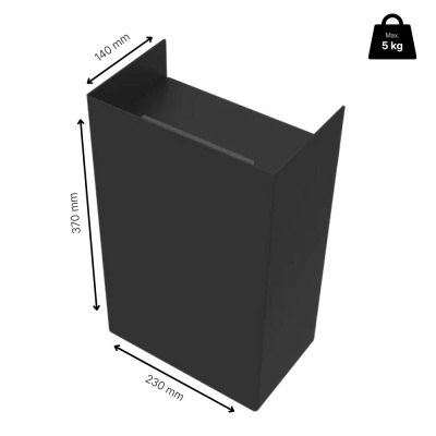 Wall-Mounted Trash Can Hold - 9L - Black in the group Bathroom Accessories at Beslag Online (10063-BO)