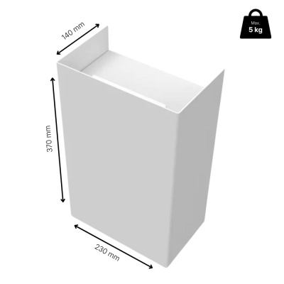 Wall-Mounted Trash Can Hold - 9L - White in the group Bathroom Accessories at Beslag Online (10064-BO)