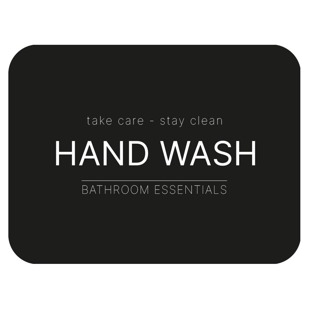 Adhesive Label - Hand Wash - Matte Black