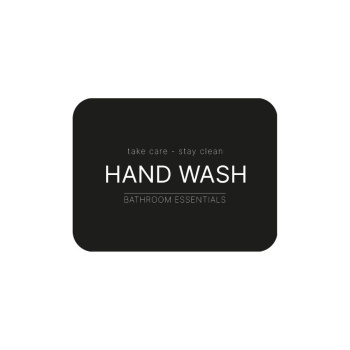 Adhesive Label - Hand Wash - Matte Black