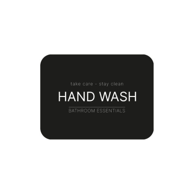 Adhesive Label - Hand Wash - Matte Black in the group Bathroom Accessories / Show all bathroom accessories / Soap Bottle Holder & Soap at Beslag Online (10104-BO)