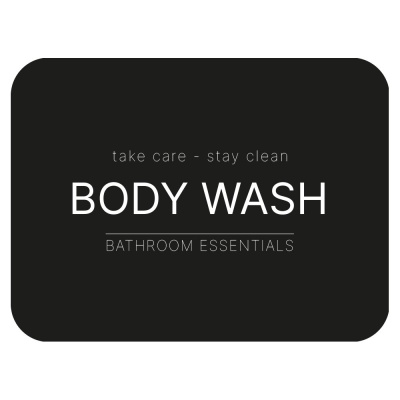 Adhesive Label - Body Wash - Matte Black in the group Bathroom Accessories / Show all bathroom accessories / Soap Bottle Holder & Soap at Beslag Online (10105-BO)