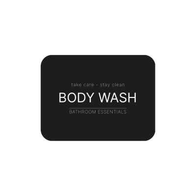 Adhesive Label - Body Wash - Matte Black in the group Bathroom Accessories / Show all bathroom accessories / Soap Bottle Holder & Soap at Beslag Online (10105-BO)