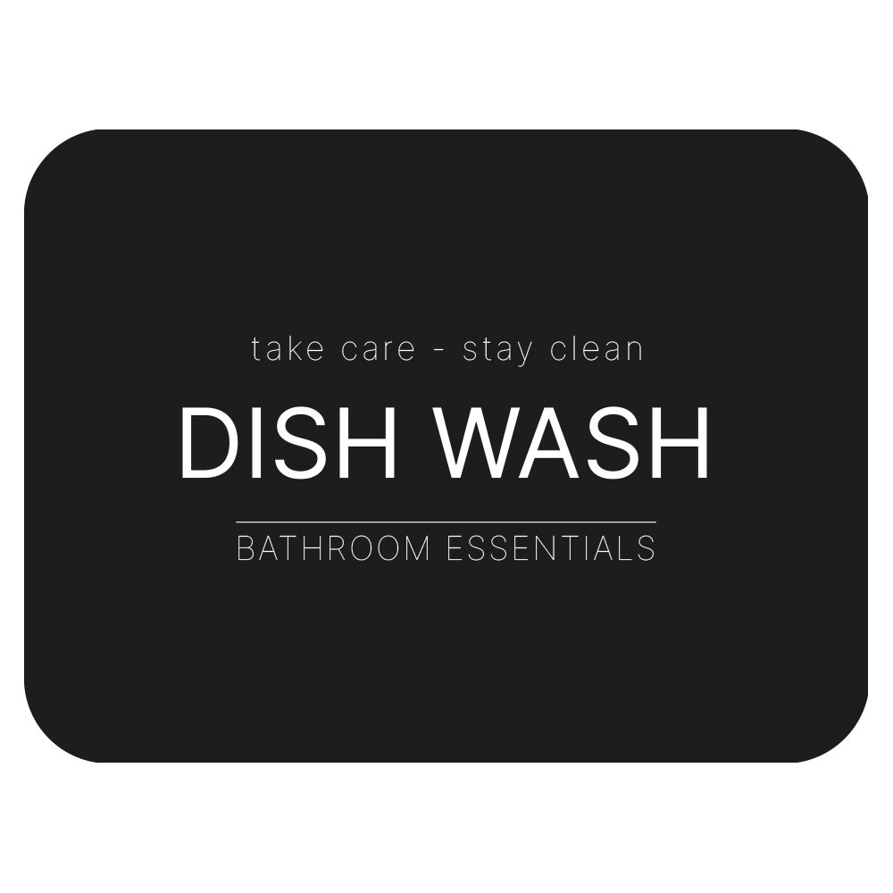Adhesive Label - Dish Wash - Matte Black