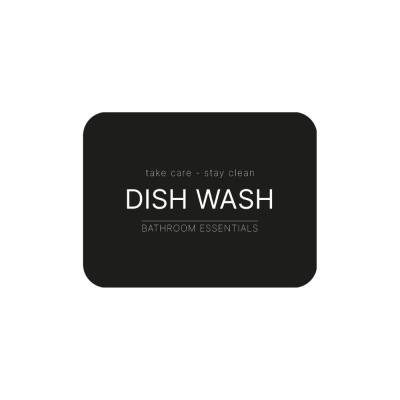 Adhesive Label - Dish Wash - Matte Black in the group Bathroom Accessories / Show all bathroom accessories / Soap Bottle Holder & Soap at Beslag Online (10106-BO)