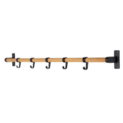 Hook Racks Elegant - 1000mm - Black/Oak in the group Storage / Show all storage / Hall storage at Beslag Online (10158-BO)