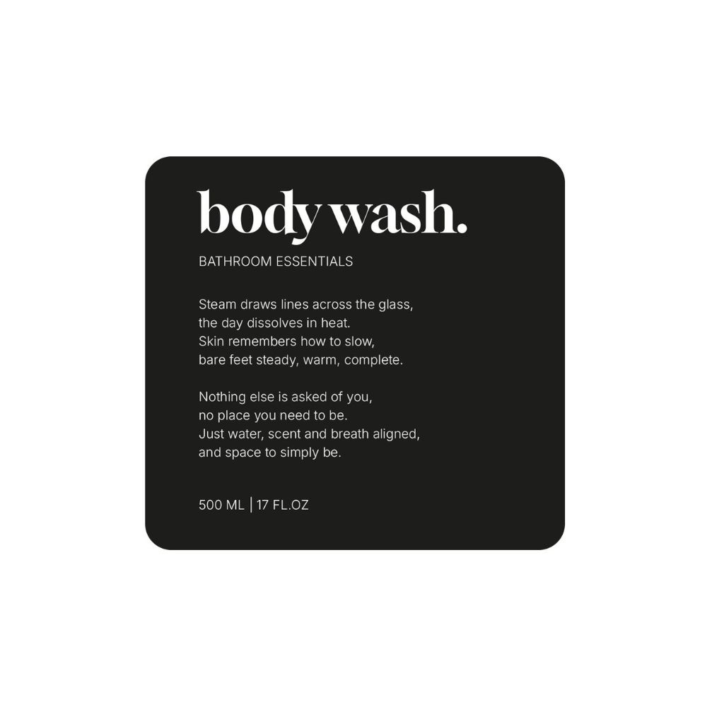 Adhesive Label Premium - Body Wash - Matte Black