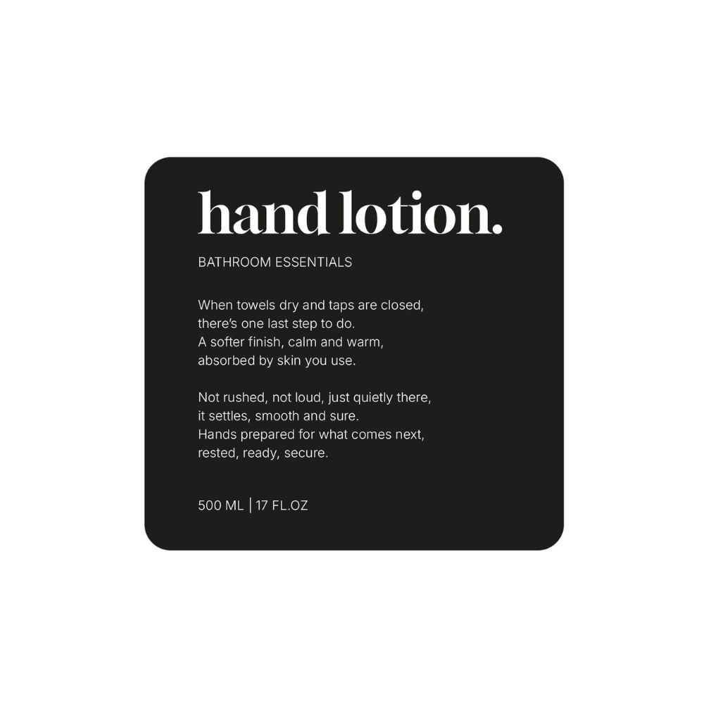 Adhesive Label Premium - Hand Lotion - Matte Black