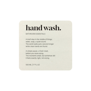 Adhesive Label Premium - Hand Wash - Beige