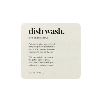Adhesive Label Premium - Dish Wash - Beige
