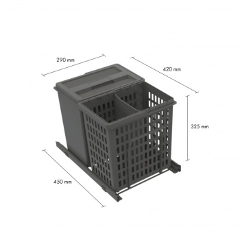 Kitchen Recycling Bin - Select Basic Eco - Dark Grey