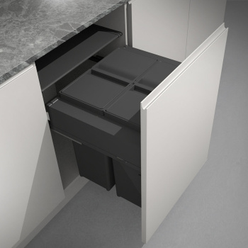 Kitchen Recycling Bin Wide - Dark Grey