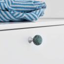 Cabinet Knob Bead Straight - Carrara Marble Green