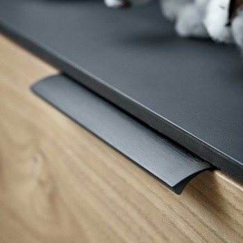 Profile Handle Edge Straight - 200mm - Brushed Black