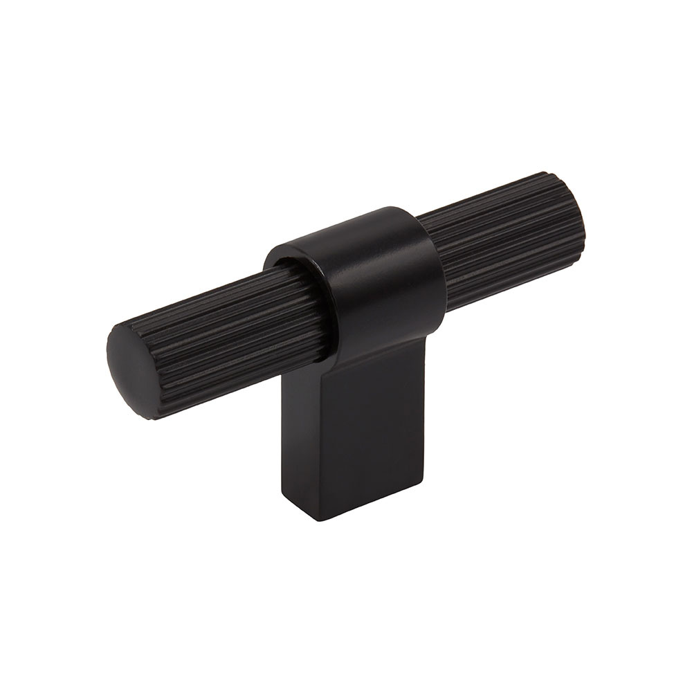Cabinet Knob T Helix Stripe - Matte Black