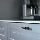 Cabinet Knob T Helix Stripe - Matte Black