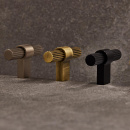 Cabinet Knob T Helix Stripe - Antique Bronze