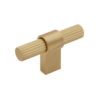 Cabinet Knob T Helix Stripe - Brass in the group Cabinet Knobs / Show all cabinet knobs / T-Knobs at Beslag Online (309212-11)