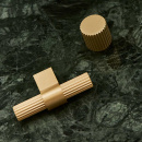 Cabinet Knob T Helix Stripe - Brass