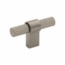 Cabinet Knob T Helix Stripe - Stainless Steel Finish