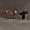 Cabinet Knob T Helix Stripe - Stainless Steel Finish