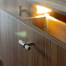 Cabinet Knob T Helix Stripe - Stainless Steel Finish