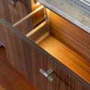 Cabinet Knob T Helix Stripe - Stainless Steel Finish