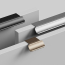 Edge Pull Handle Volet - Brushed Brass