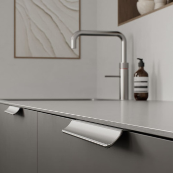 Edge Pull Handle Volet - Stainless Steel Look