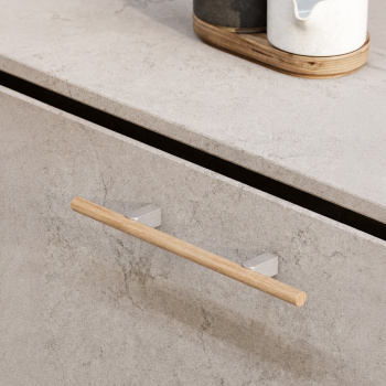 Handle Kumo Wood - Oak/Stainless Steel Look