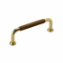 Handle 1353 - 96mm - Polished Brass/Brown Leather Wrapped