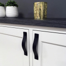 Handle Loop - 128mm - Black Leather/Chrome