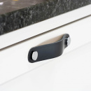 Handle Loop Round - 128mm - Black Leather/Black