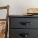 Handle Loop Round - 128mm - Black Leather/Black