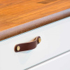 Handle Loop Round - 128mm - Brown Leather/Brass