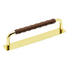 Handle Royal Deluxe - 128mm - Polished Brass/Brown Leather