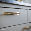 Handle Royal Deluxe - 128mm - Polished Brass/Brown Leather