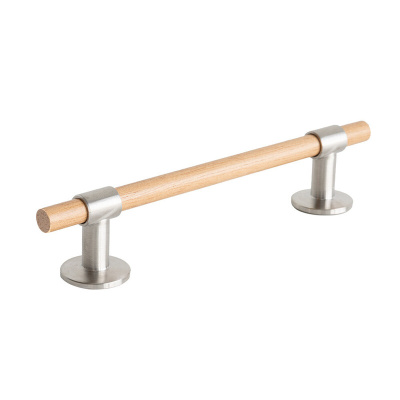 Handle Uniform - 128mm - Oak/Brushed Stainless in the group News at Beslag Online (343391-11)