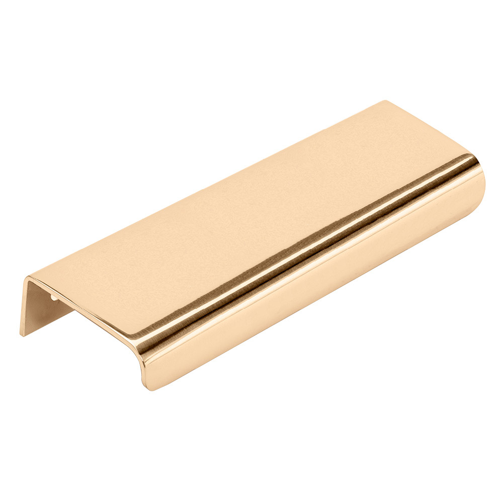Profile Handle Lip in polished untreated brass from Beslag Design