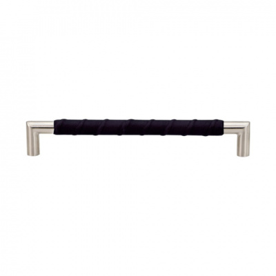 Handle Norma 12 - 192mm - Stainless Steel/Black Leather in the group Cabinet Handles / Color/Material / Leather at Beslag Online (343902-11)