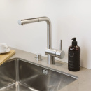 Kitchen Mixer Tap Venedig - Pull-Out Spout - Stainless Steel