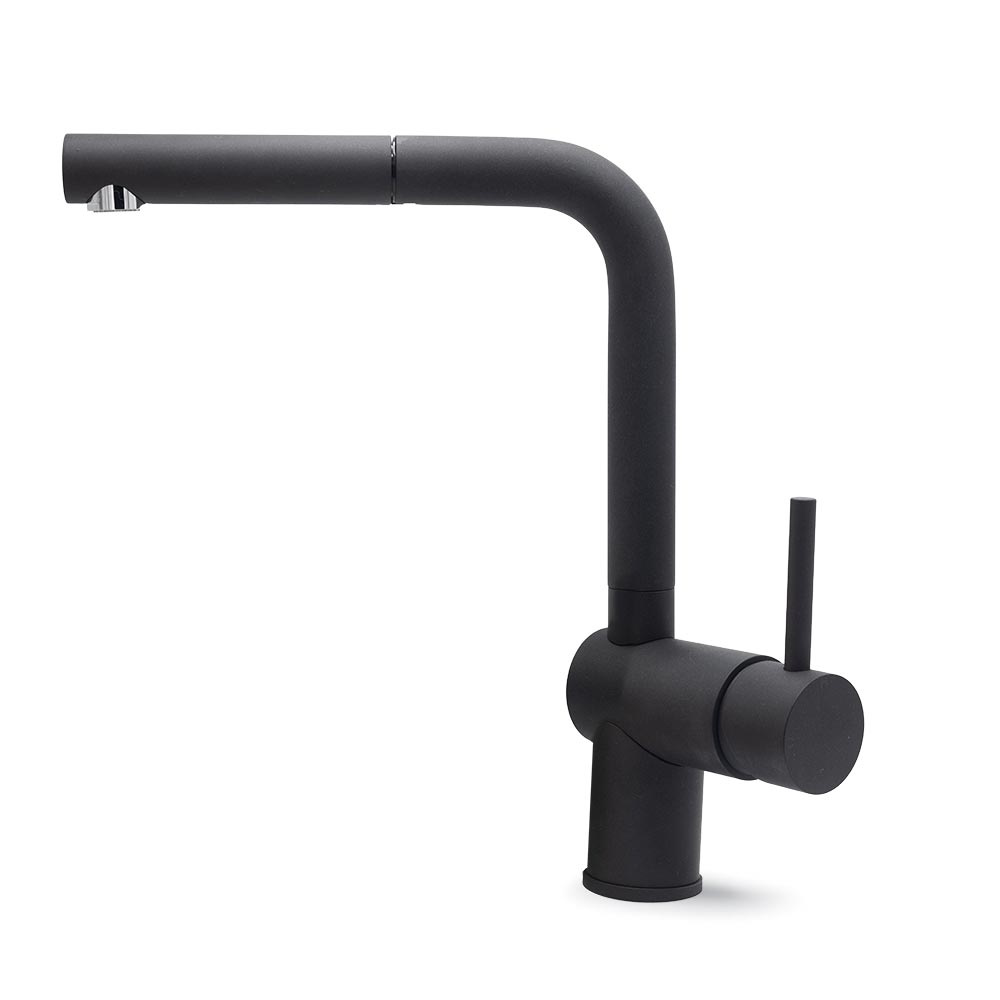 Kitchen Mixer Tap Venedig - Pull-Out Spout - Silgranit Black