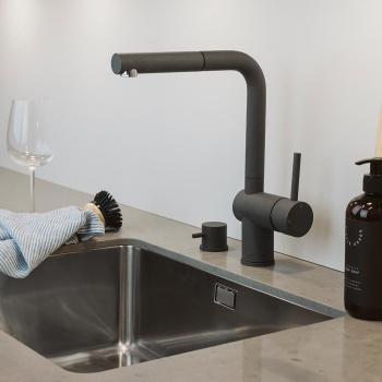 Kitchen Mixer Tap Venedig - Pull-Out Spout - Silgranit Rockgrey