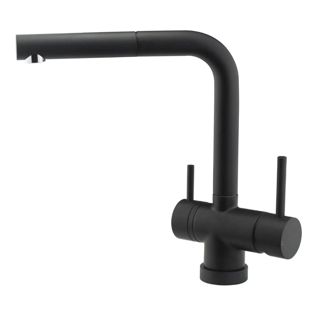 Kitchen Mixer Tap London -  Pull-Out Spout - Matte Black