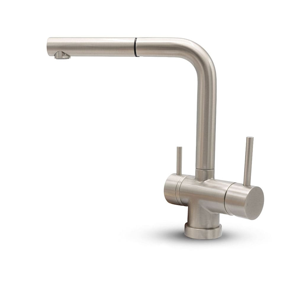 Kitchen Mixer Tap London - Pull-Out Spout - Stainless Steel