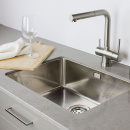 Kitchen Mixer Tap London - Pull-Out Spout - Stainless Steel